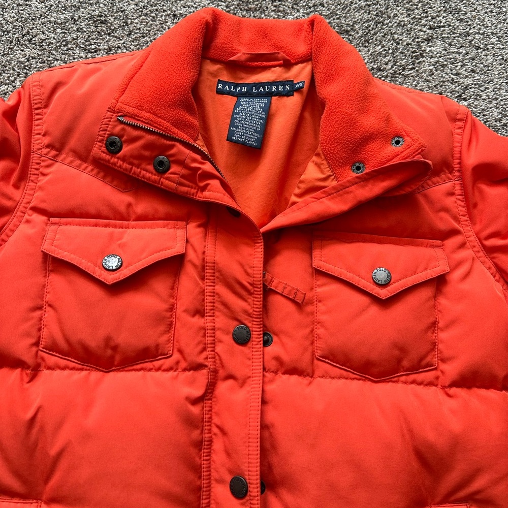 Ralph Lauren Men's Orange Puffer Jacket - Picture 2 of 6